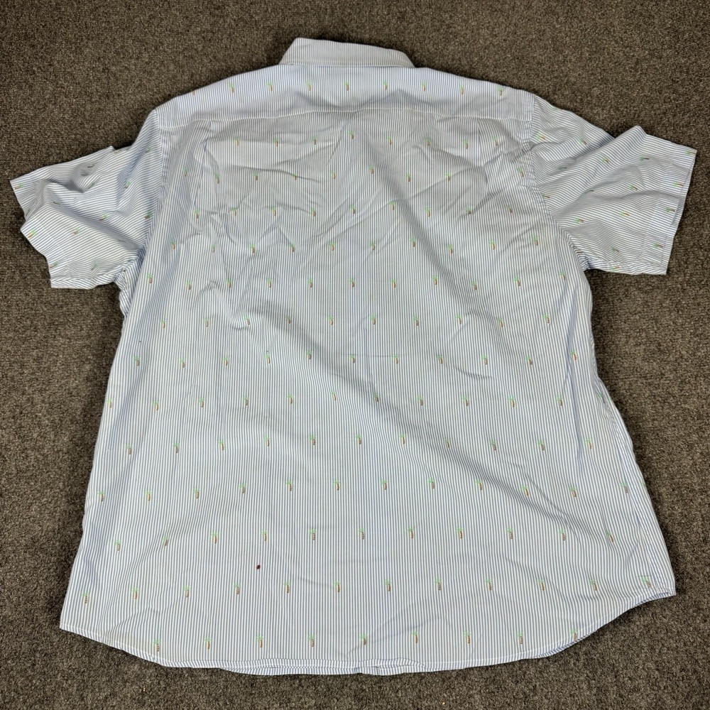Southern Tide Trim Fit Button Down Men's Palm Tree Short Sleeve Shirt Size XL - Picture 6 of 7